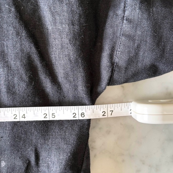 COS Linen Midi Shirt Dress Women’s Large Black 100% Linen Relaxed Fit Vacation - Picture 8 of 9